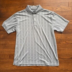 PGA Tour Gray Checkered Medium Golf Shirt for Men